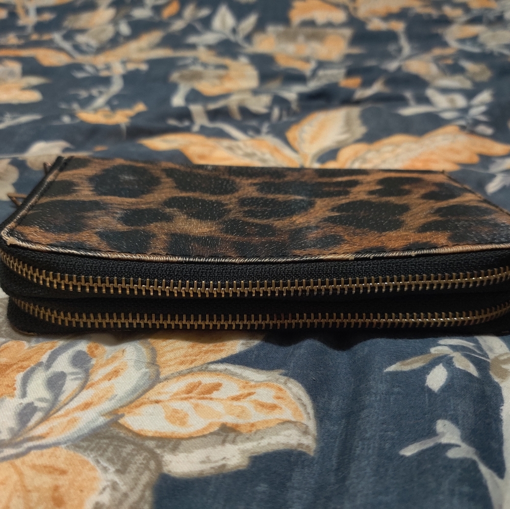 Leopard print wallet clutch